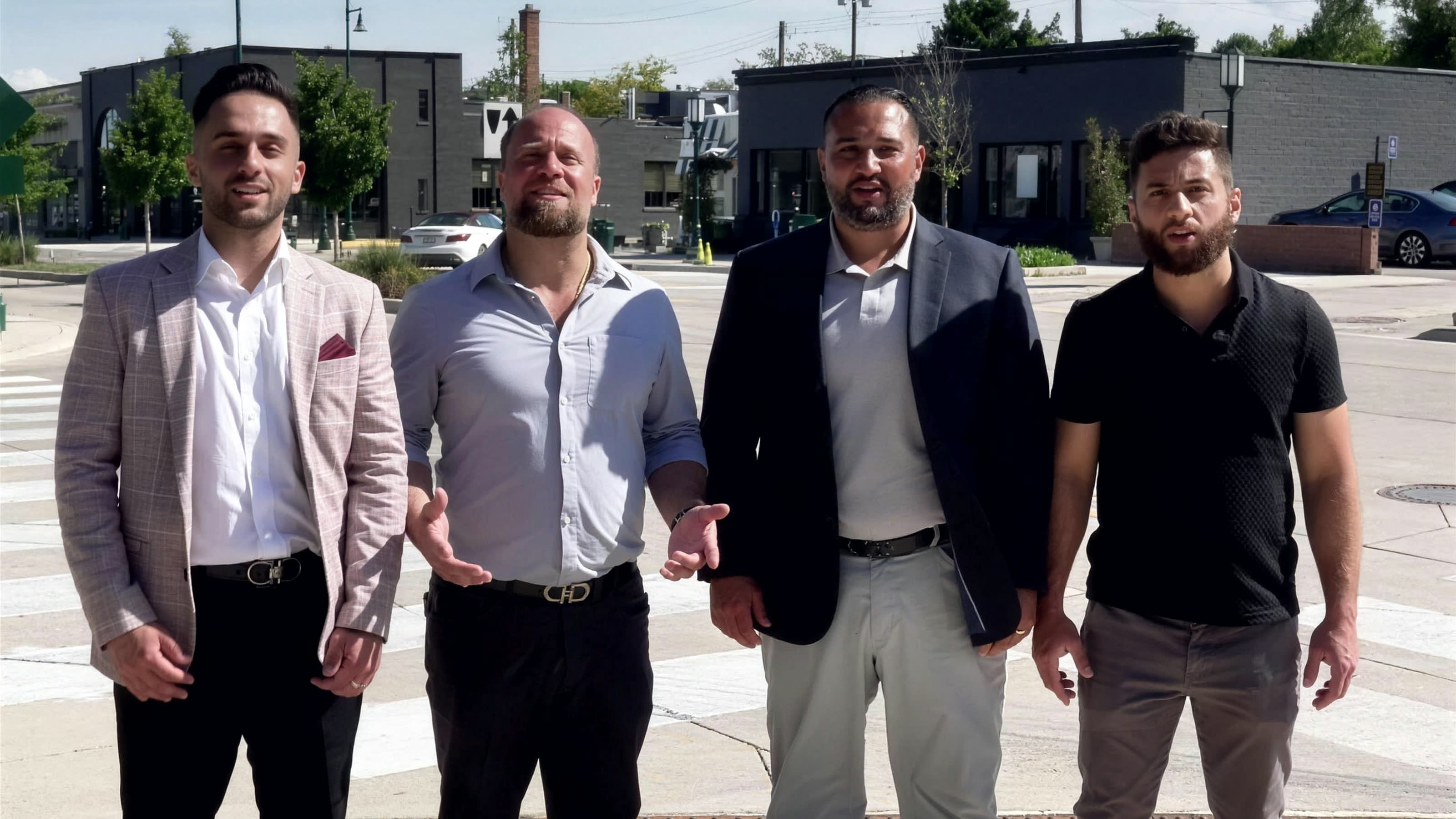 The four-person ICON commercial team on Woodward Avenue in downtown Birmingham, Michigan.